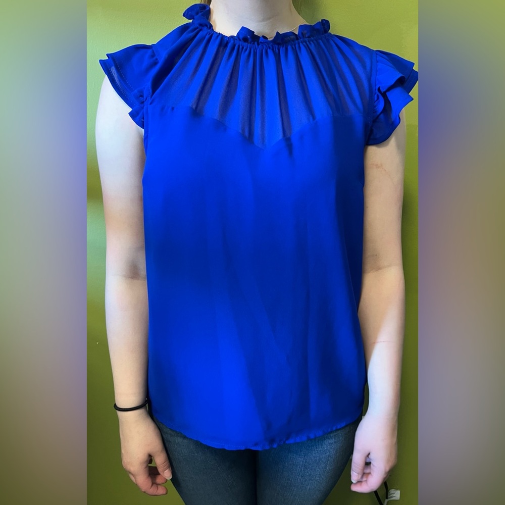 Monteau bright blue blouse